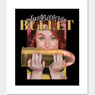 Just Bite The Bullet Funny Pun Joke Posters and Art